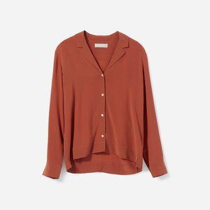 Everlane Clean Silk Notch Shirt Long Sleeve